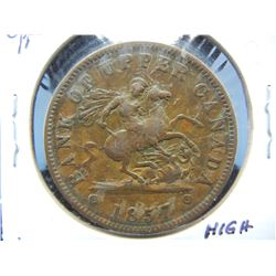 1857 Canada Upper 1c. High Grade.