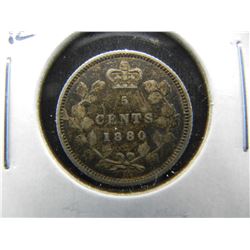 1880-H Canada 5c Silver. Fine.