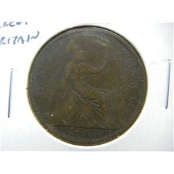 1861 Great Britain Penny. Scarce.