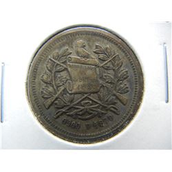 1879 Guatemala Silver 2 Reales. Scarce.