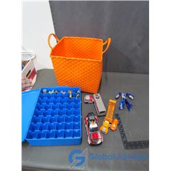 Various Car Toys and Hot Wheels Case