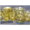 Image 2 : (4) Place Setting Patterned Amber Depression Glass