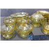 Image 3 : (4) Place Setting Patterned Amber Depression Glass