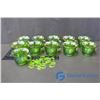 Image 1 : (11) Green Carnival Glass Cups