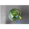 Image 3 : (11) Green Carnival Glass Cups