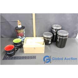 Kitchen Canisters, Madero Cups, C.P Air Cups
