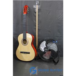 Acoustic Guitar (Missing Strings) and Fan