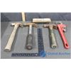 Image 1 : Hammers, Pipe Wrench and Wire Brush