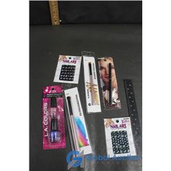 L.A. Colors Nail Polish, Kosmic Colors Waterproof Eyeliner, Mariposa Makeup Brushes and Billie Cosme