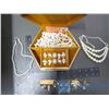 Image 2 : Gold Velvet Jewelry Box With Contents