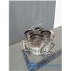 Image 1 : Set of 4 Glasses and Coasters Caddy