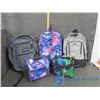 Image 1 : (3) Back Packs, (2) Lunch Bags