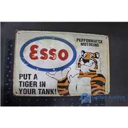 Embossed Esso Reproduction Tin Sign