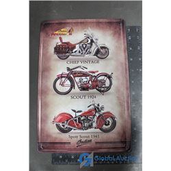 Emobossed Indian Motorcycles Reproduction Tin Sign