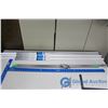 Image 2 : 48" Drywall T Square, (3) 5' Unused Wire Channels, 90" Adjustable Width Curtain Rod