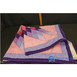 First Nation Handmade Pink and Purple Star Blanket