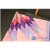 Image 2 : First Nation Handmade Pink and Purple Star Blanket