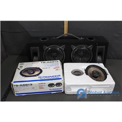 Four Speaker Vehicle Boombox and Pair Of Pioneer 150 Watt 6"x8" Car Speakers