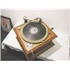 Image 2 : Columbia Oak Table Model Wind-up Phonograph w/ Record