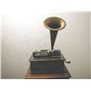 Image 1 : Edison Home Cylinder Phonograph Complete w/ 14" Brass Bell Horn