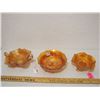 Image 1 : 3 Different Marigold Carnival Glass Pieces