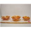 Image 2 : 3 Different Marigold Carnival Glass Pieces