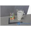 Image 1 : Anchor Hocking Glass Pitcher (Cherries) & Vintage Glass Pitcher