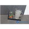 Image 2 : Anchor Hocking Glass Pitcher (Cherries) & Vintage Glass Pitcher