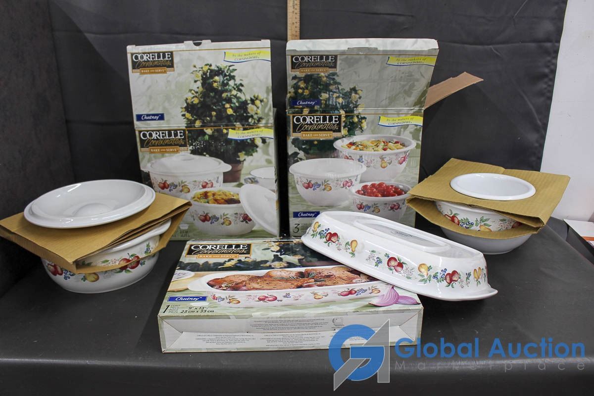 Corelle Box In Box Corelle 4pc Cassrole Dish Set, 3pc Bowl Set and Baking Dish