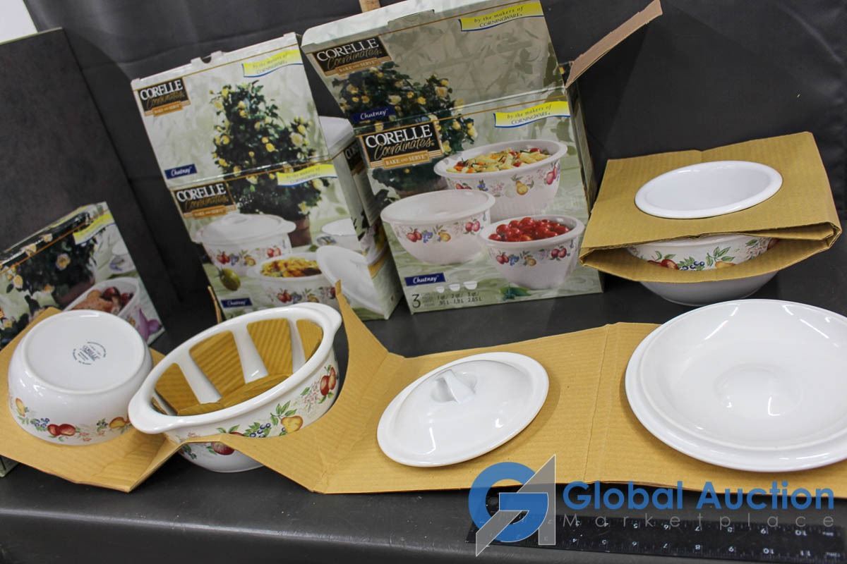 Corelle Box In Box Corelle 4pc Cassrole Dish Set, 3pc Bowl Set and Baking Dish