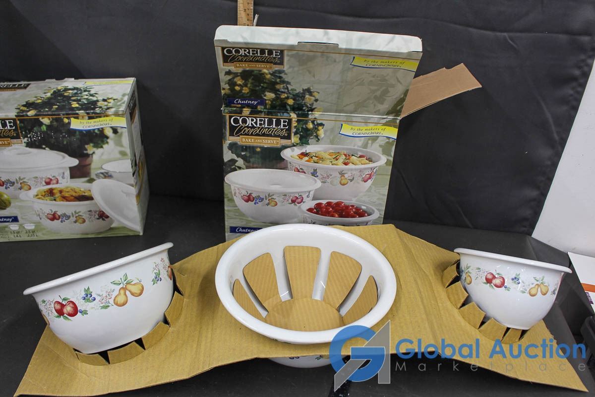 Corelle Box In Box Corelle 4pc Cassrole Dish Set, 3pc Bowl Set and Baking Dish