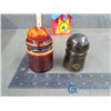 Image 2 : Plastic Cuckoo Clock Bank (dated 1950) and (2) Glass Insulators