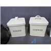 Image 5 : Tin Coffee and Sugar Containers, Bamboo Salad Claws, Bottle Rack