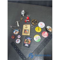Pins, and Keychains