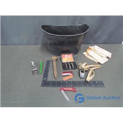 Bucket of Assorted Vintage Items