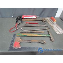 Crowbars, Hammers, Silicone Gun, & Assorted