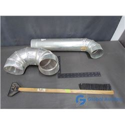 (2) Tin Adjustable Tube and Winter Window Brush/Scraper