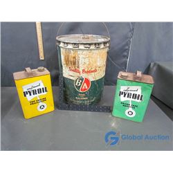 BA 5gal and (2) Pyroil Cans