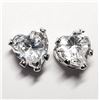 Image 2 : 14K WHITE GOLD CUBIC ZIRCONIA (4MM) (0.46GM) 10KT BACKS EARRINGS [FW90]