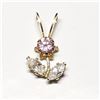 Image 1 : 10K YELLOW GOLD CUBIC ZIRCONIA (0.3GM)  PENDANT [FW90]