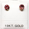 Image 4 : 10K YELLOW GOLD GARNET (0.64CT) FRESHWATER PEARL 2 IN 1   EARRINGS [FW90]