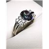 Image 1 : SILVER RAINBOW TOPAZ CUBIC ZIRCONIA (3.66GM)  RING (~SIZE 7) [FW90]