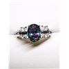 Image 2 : SILVER RAINBOW TOPAZ CUBIC ZIRCONIA (3.66GM)  RING (~SIZE 7) [FW90]
