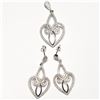 Image 1 : SILVER CUBIC ZIRCONIA (7.45GM)  SET OF PENDANT AND EARRING [FW90]