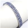 Image 1 : SILVER 186 NATURAL TANZANITE(10.9CT) (25.64GM)  BRACELET (~LENGTH 7.5"CM) [FW90]