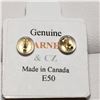 Image 3 : 10K YELLOW GOLD GARNET  CUBIC ZIRCONIA SILICONE STUD BACK EARRINGS [FW90]
