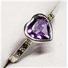 Image 4 : SILVER AMETHYST MARCASITE  RING (~SIZE 7.5) [FW90]