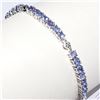 Image 1 : SILVER NATURAL TANZANITE(3.9CT) (8.8GM, 7.5")  BRACELET [FW90]