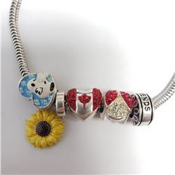 SILVER PANDORA STYLE (25GM~)  BRACELET (~SIZE (7"-8")) [FW90]