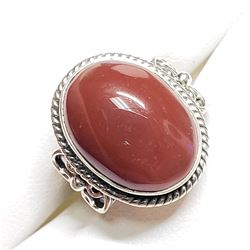 SILVER CARNELLION (6.8GM~)  RING (~SIZE 5) [FW90]